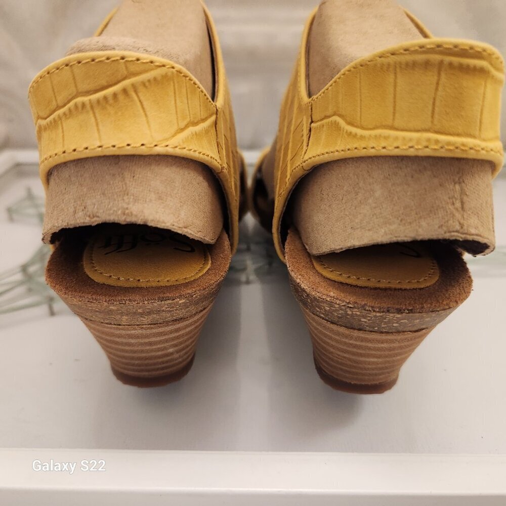 Sofft Verdi Wedge Sandals. "Lemon Yellow". Leather. NIB. Size 6.5 - Picture 6 of 10